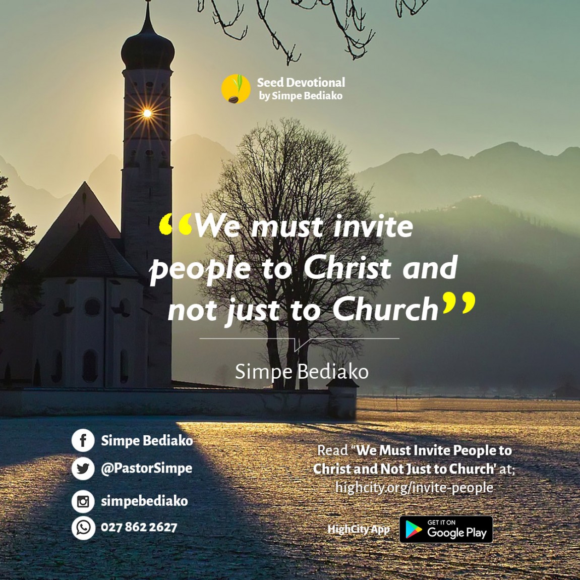 We Must Invite People to Christ and Not Just to Church