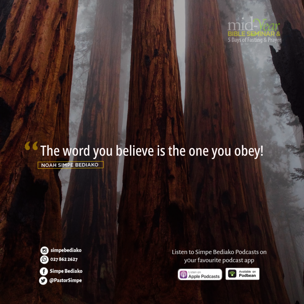 The Word you Believe is the One You Obey!