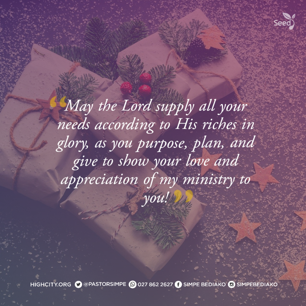 Why We'are Celebrating Another Thanksgiving and Pastor's Appreciation Sunday  - May the Lord supply all your needs according to His riches in glory, as you purpose, plan, and give to show your love and appreciation of my ministry to you!