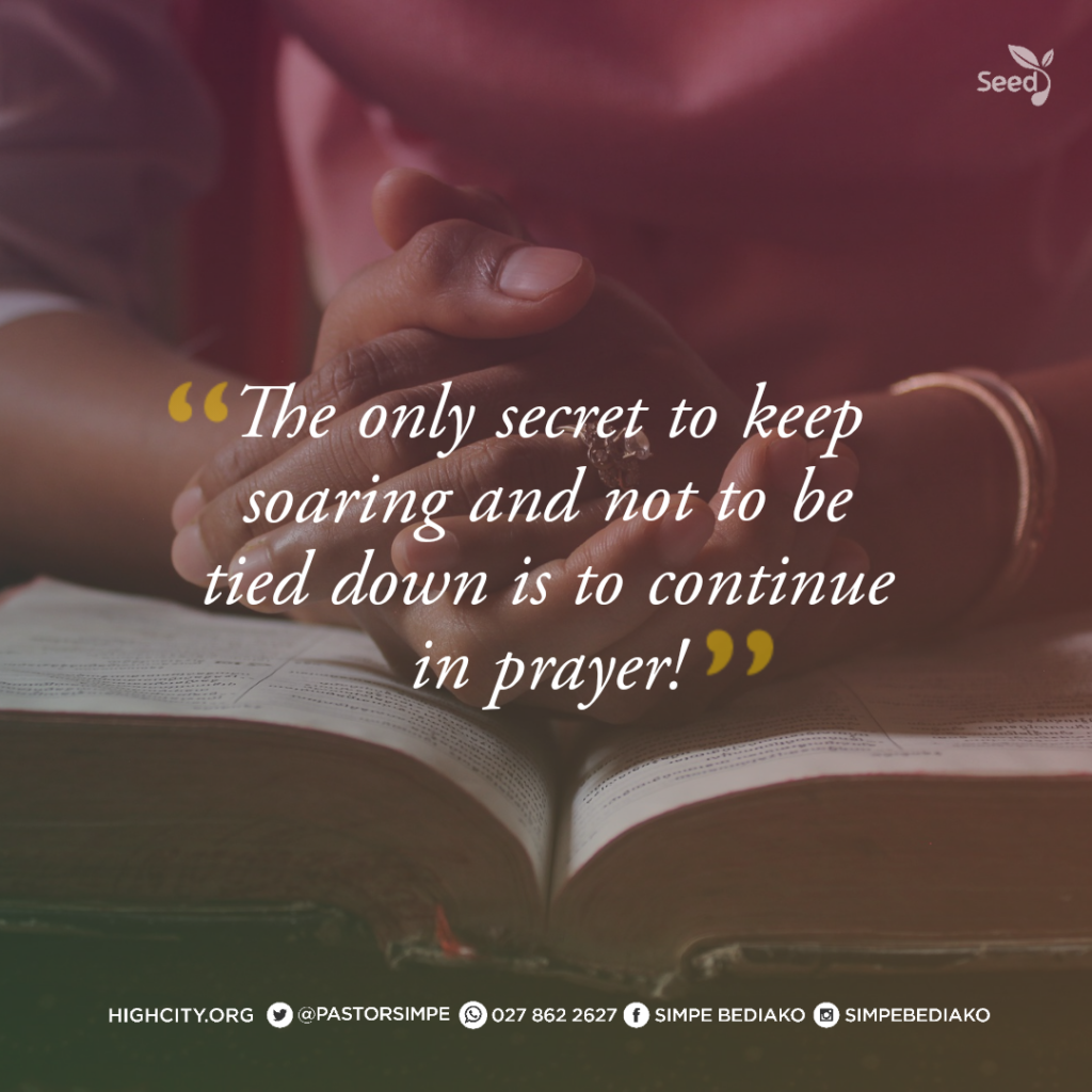 Don't Let Your Concerns Cripple You  - The only secret to keep soaring and not to be tied down is to continue in prayer.