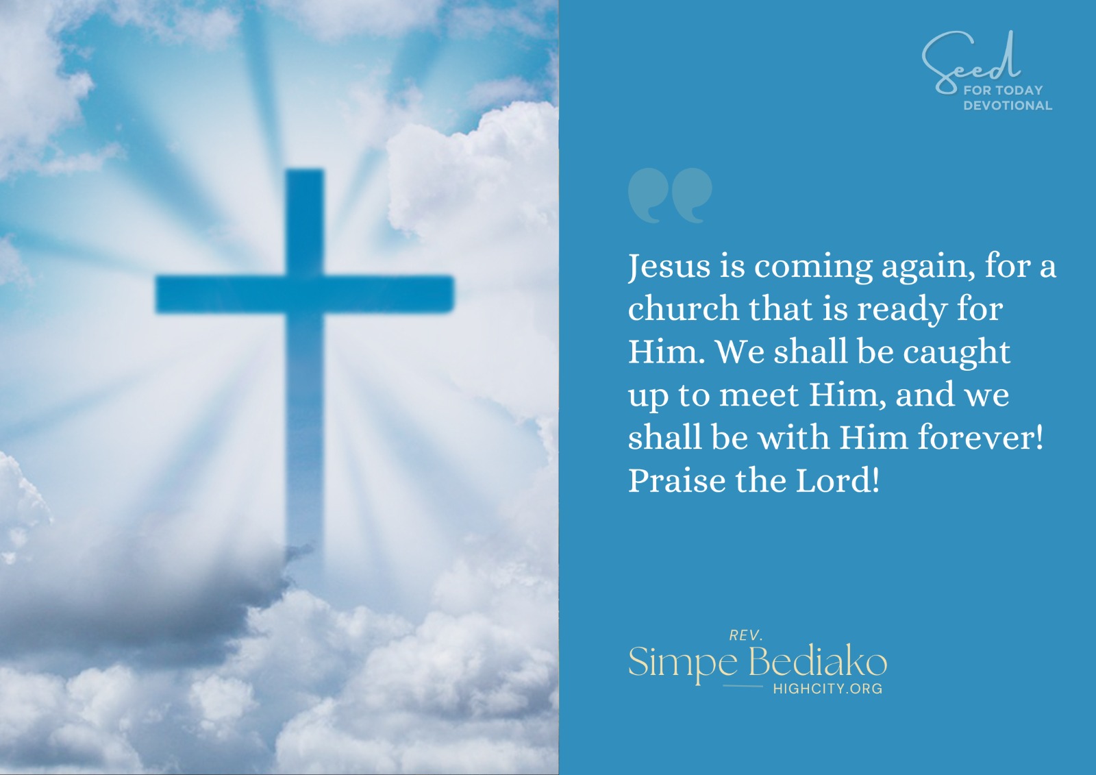 Jesus Christ is coming again