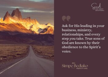 Be led by the spirit of God