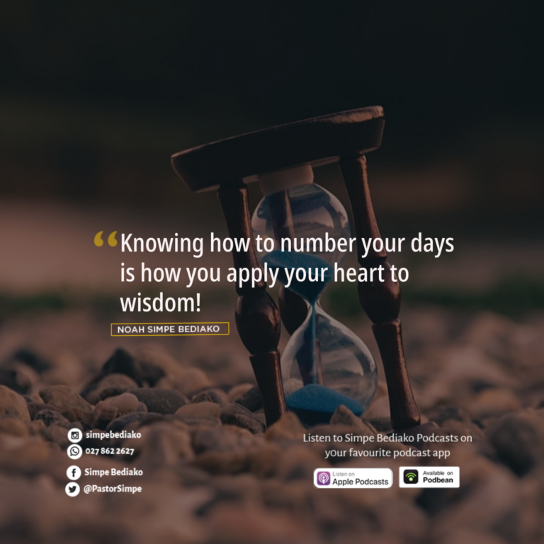 Teach Us to Number Our Days