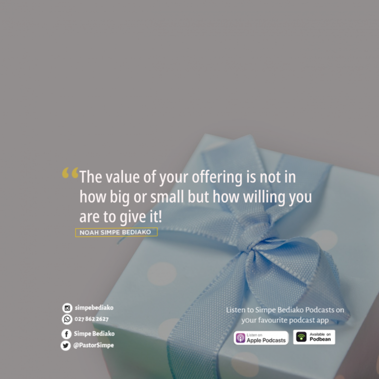 Give with a willing mind