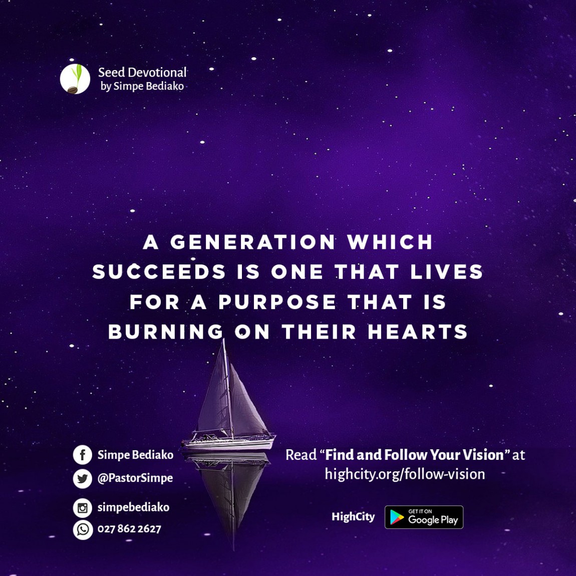 Find and Follow Your Vision - HighCity Church Find and Follow Your Vision