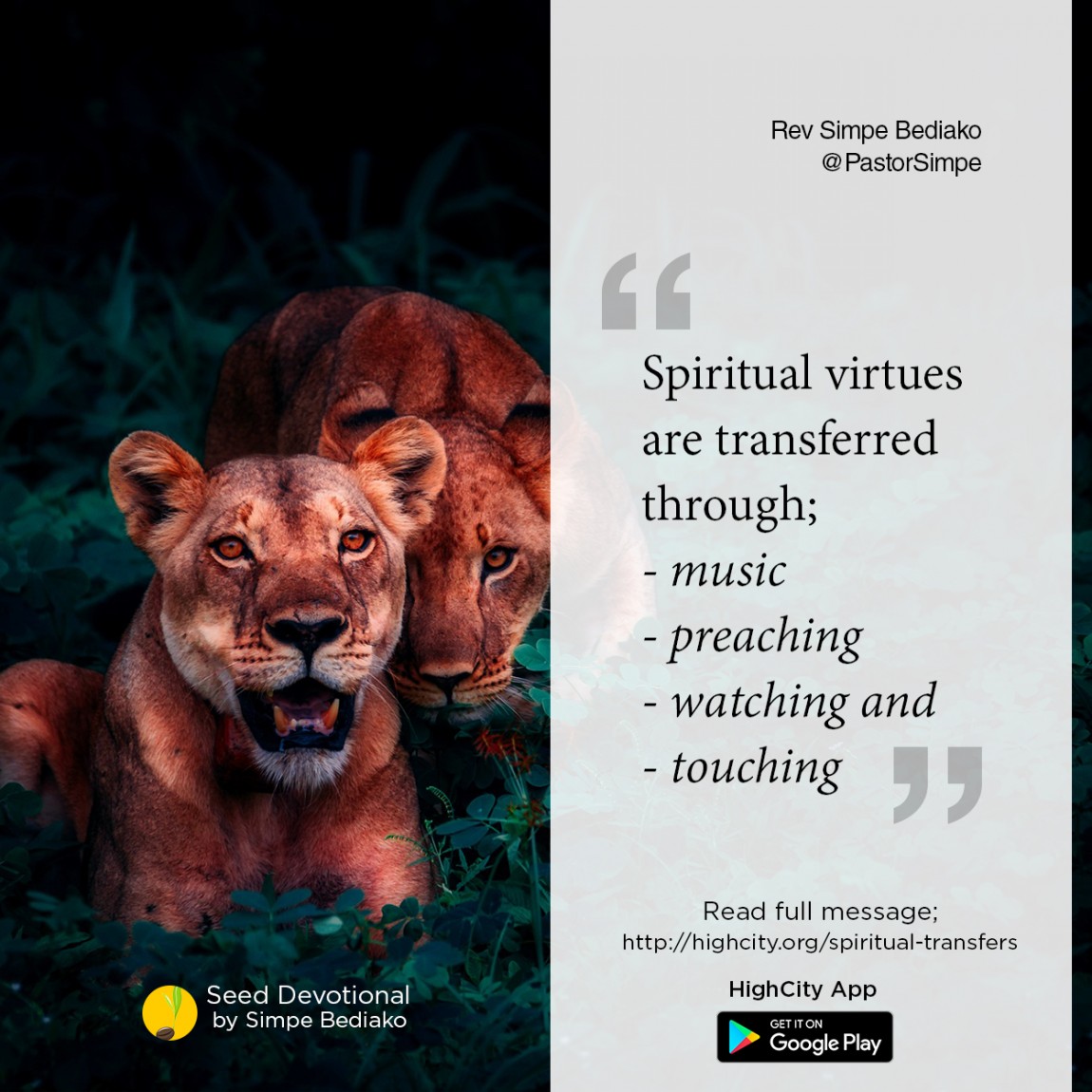 Spiritual Transfers