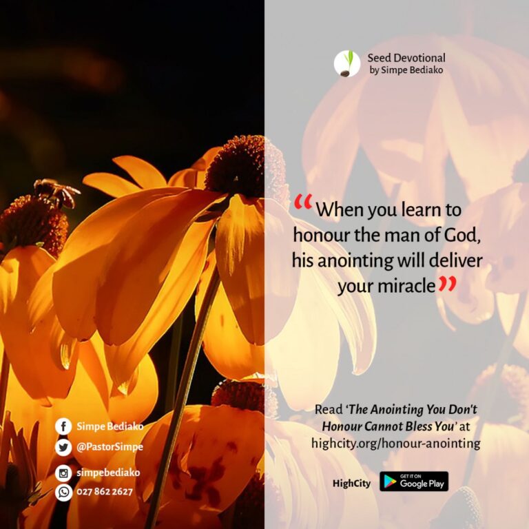 The Anointing You Don't Honour Cannot Bless You