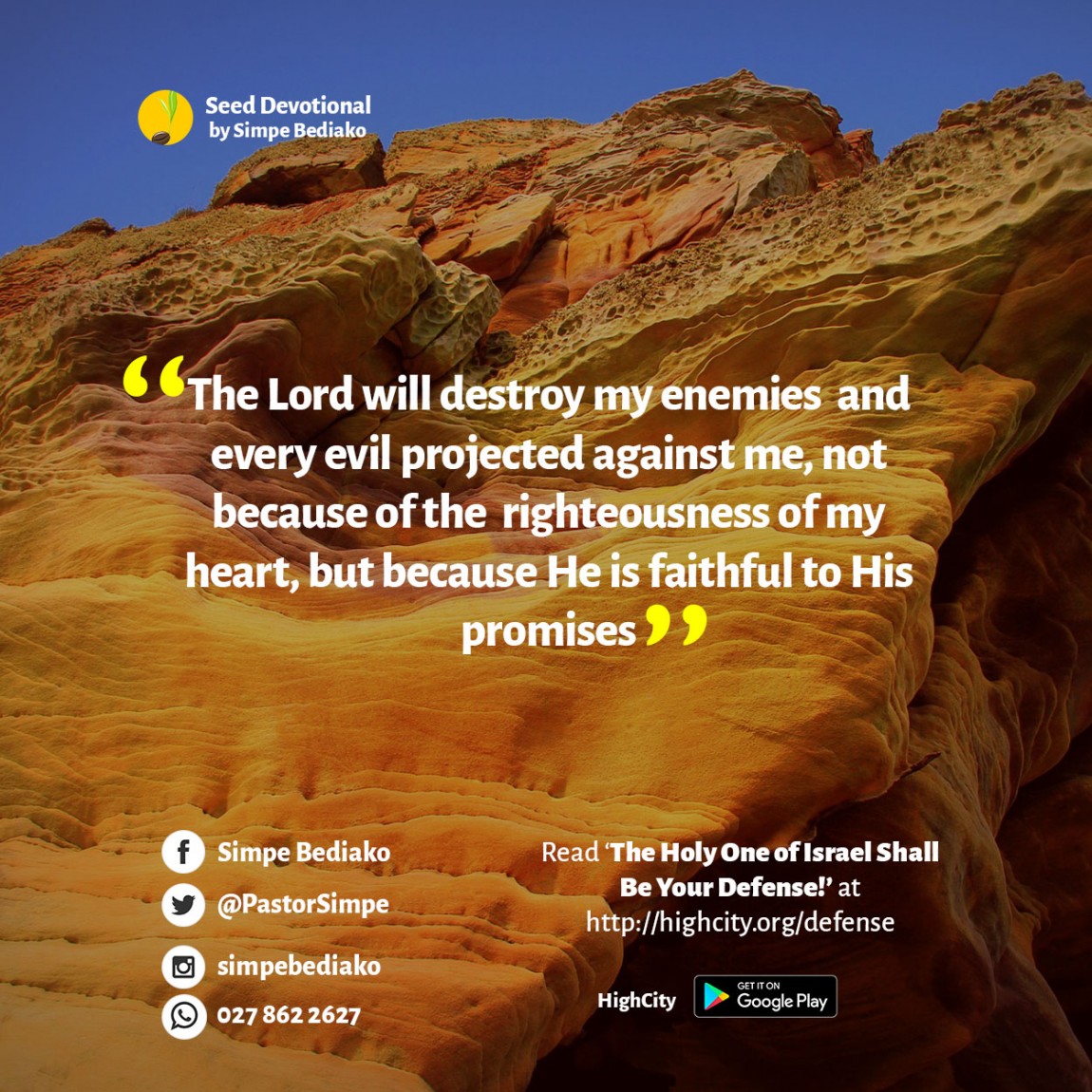 The Holy One of Israel Shall Be Your Defense! - HighCity Church The Holy One of Israel Shall Be Your Defense!