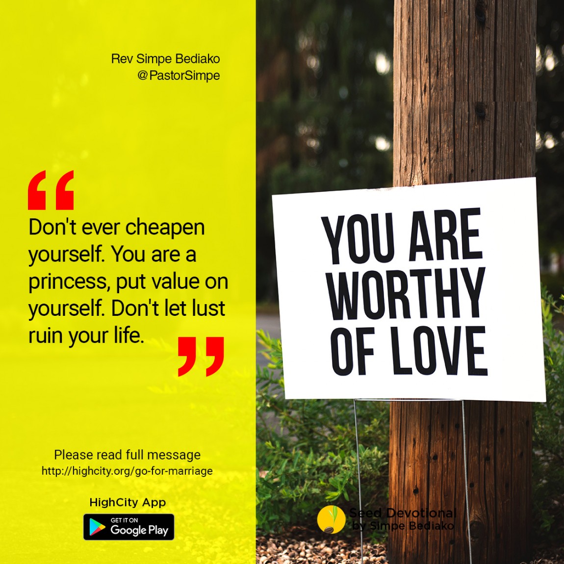 You don't Need a Date; Go for Marriage! - HighCity Church You don't Need a Date; Go for Marriage!